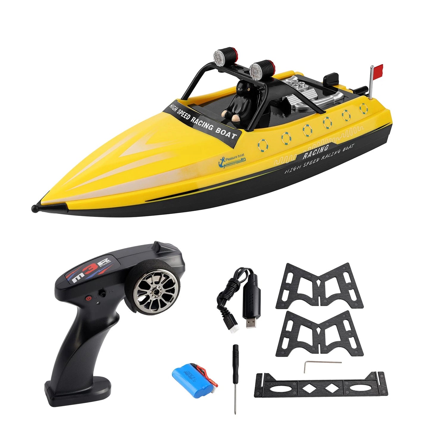 WLtoys WL917 2.4GHz RC Jet Boat - High-Speed Remote Control Racing Boat, Yellow
