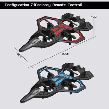 YL86 Fighter Jet RC Quadcopter Drone with FPV Screen Remote & LED Lights