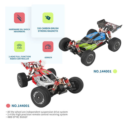 WLtoys 144011 1/14 4WD High-Speed RC Buggy - 65km/h Off-Road Racing Car