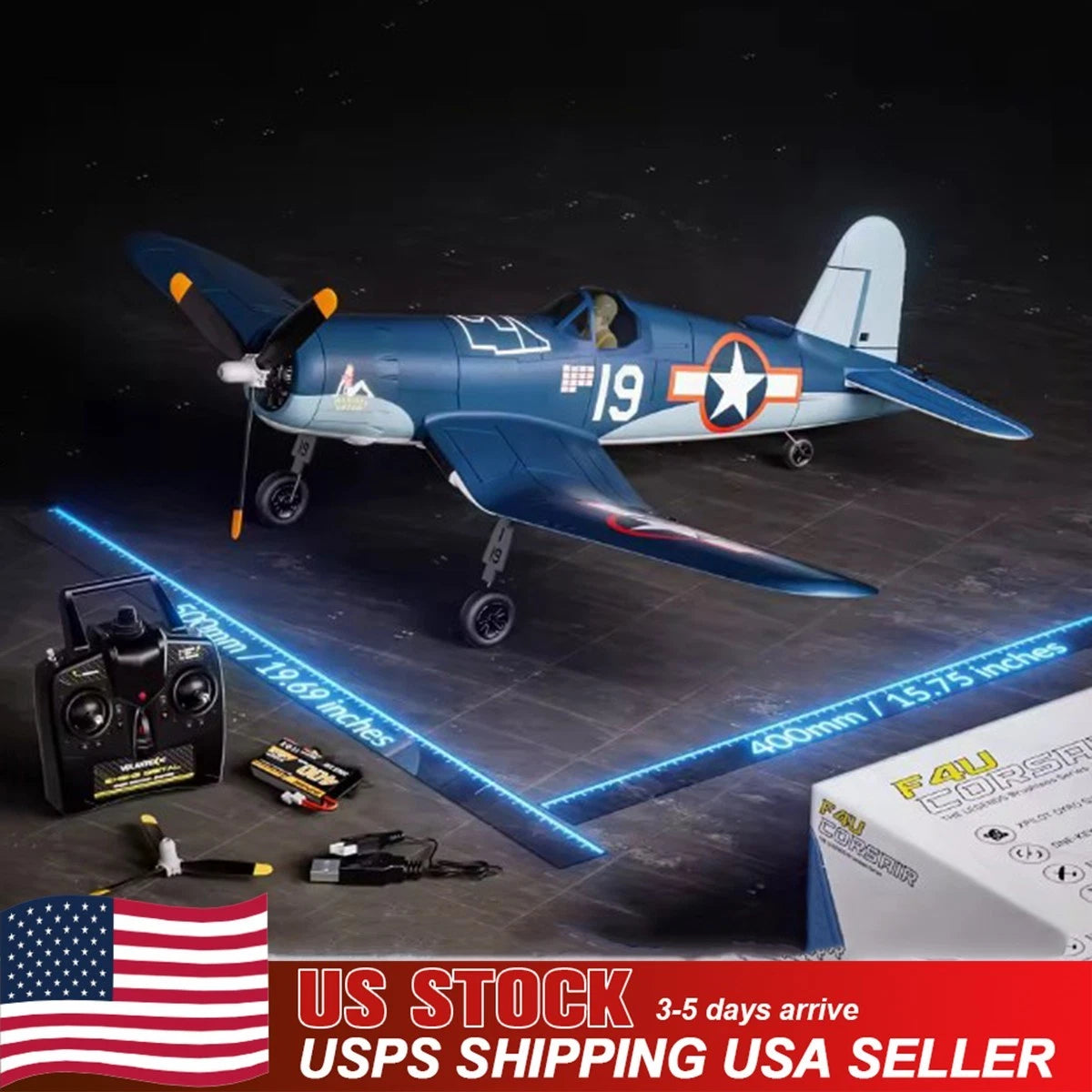 Volantex F4U Corsair 500mm RC Plane - 2.4GHz 4CH Brushless Warbird