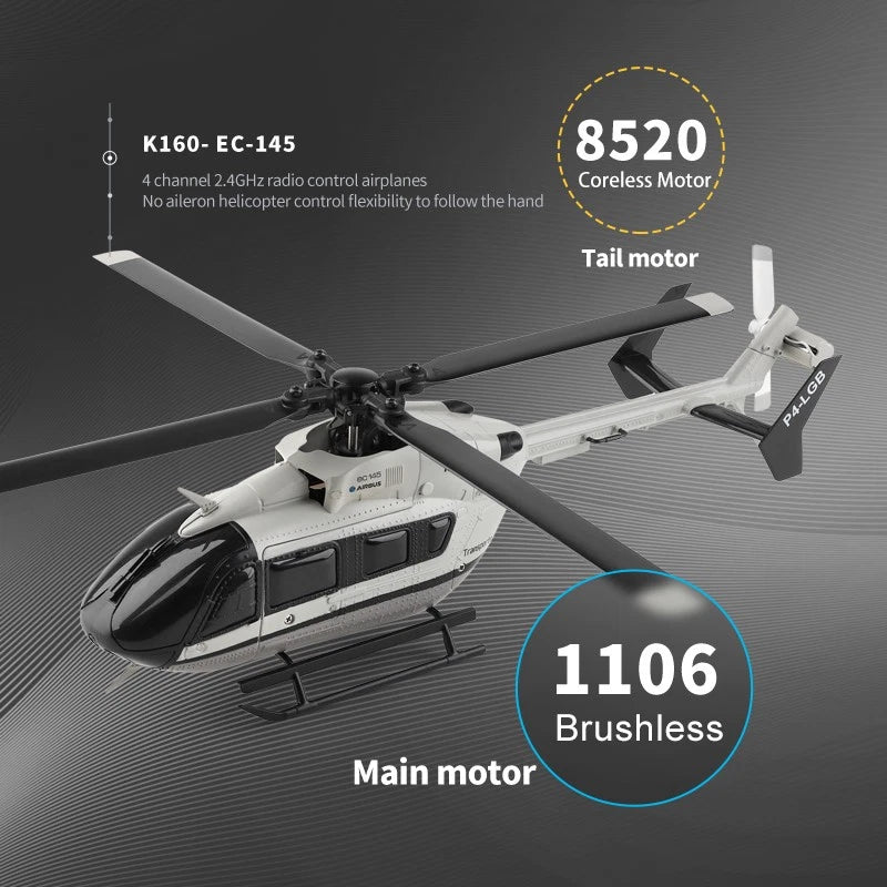 Wltoys K160 RC Helicopter 4CH Brushless 6-Axis Gyro RTF with 2 Batteries