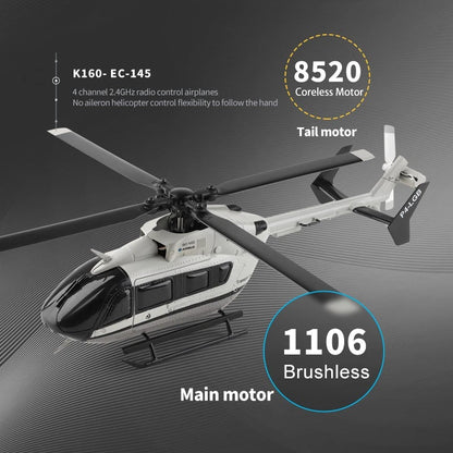 Wltoys K160 RC Helicopter 4CH Brushless 6-Axis Gyro RTF with 2 Batteries