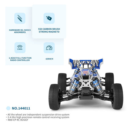 WLtoys 144011 1/14 4WD High-Speed RC Buggy - 65km/h Off-Road Racing Car