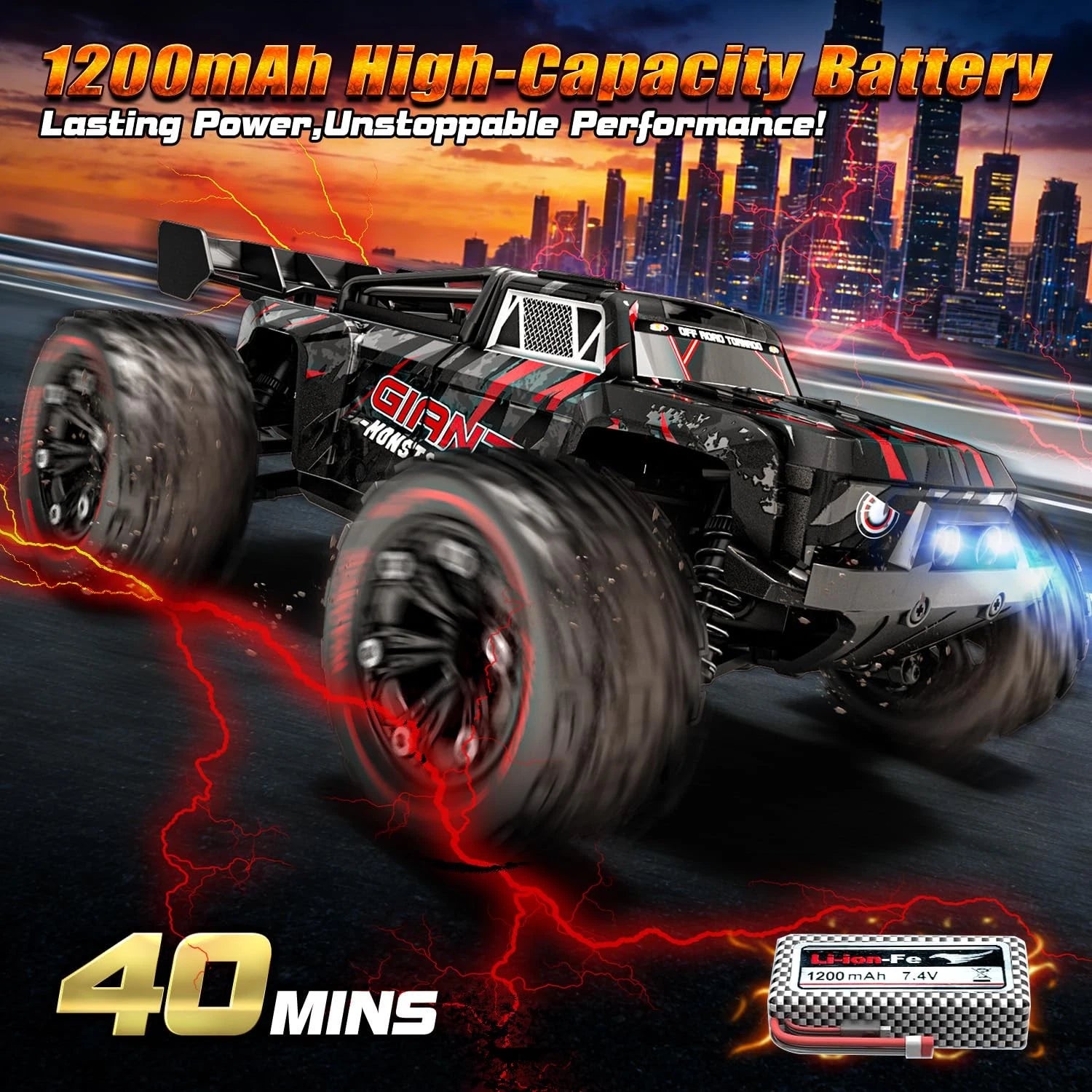 1/14 Scale 4WD Brushless RC Monster Truck - High-Speed Off-Road Hobby Grade RC Car