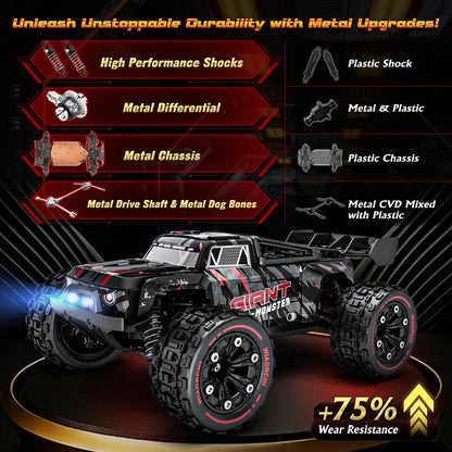 1/14 Scale 4WD Brushless RC Monster Truck - High-Speed Off-Road Hobby Grade RC Car