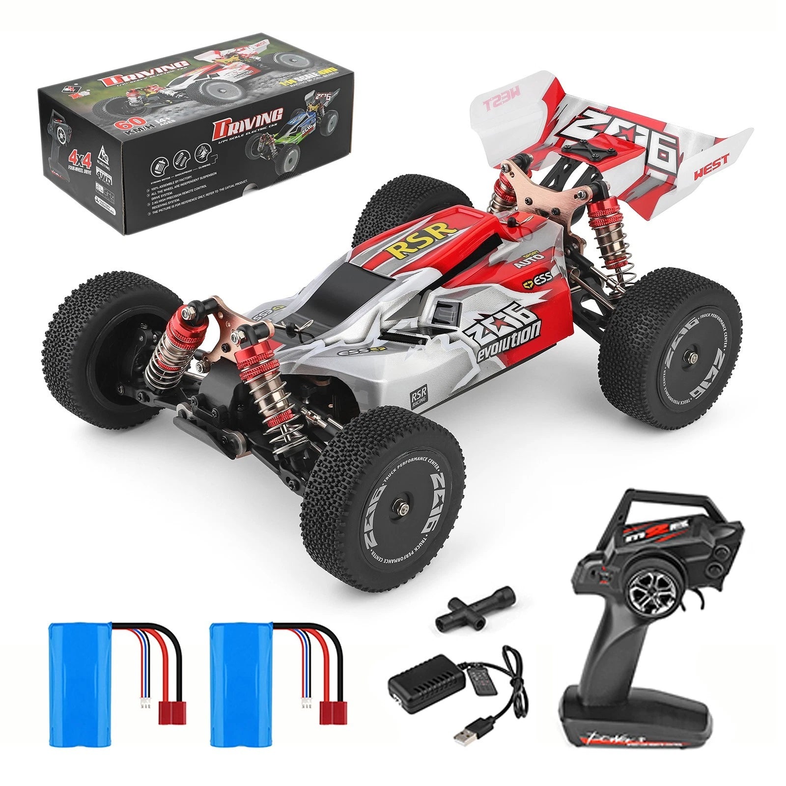 WLtoys 144011 1/14 4WD High-Speed RC Buggy - 65km/h Off-Road Racing Car