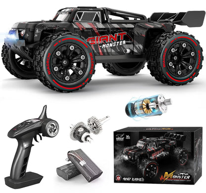 1/14 Scale 4WD Brushless RC Monster Truck - High-Speed Off-Road Hobby Grade RC Car