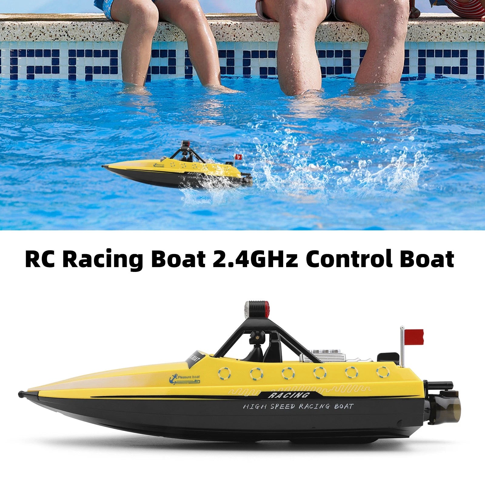 WLtoys WL917 2.4GHz RC Jet Boat - High-Speed Remote Control Racing Boat, Yellow
