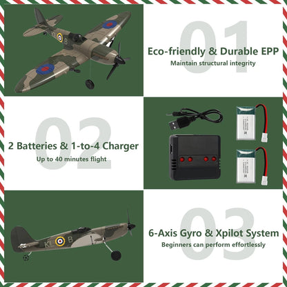 3-Channel RC Airplane with 6-Axis Gyro Stabilization - RTF Beginner Remote Control Jet