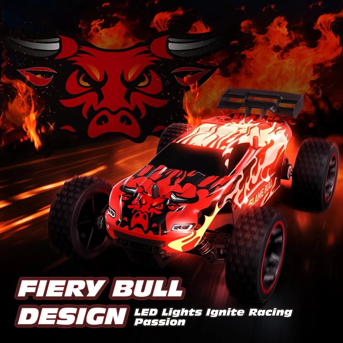 1/18 Scale 4x4 Off-Road RC Truck with LED Lights and USB-C Charging