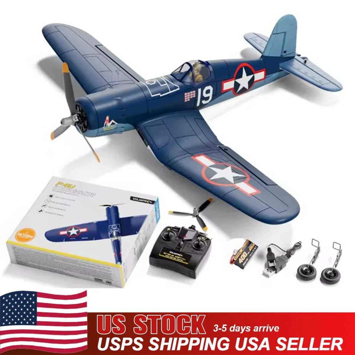 Volantex F4U Corsair 500mm RC Plane - 2.4GHz 4CH Brushless Warbird