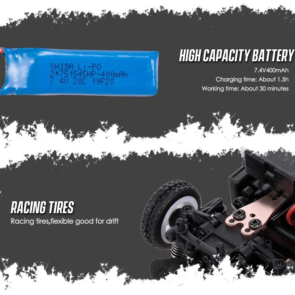 WLtoys K989 1:28 4WD RC Drift Car - 30km/h High-Speed Remote Control Vehicle