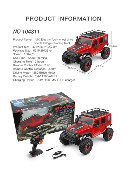 WLtoys 104311 1:10 4WD RC Off-Road Climbing Crawler Truck