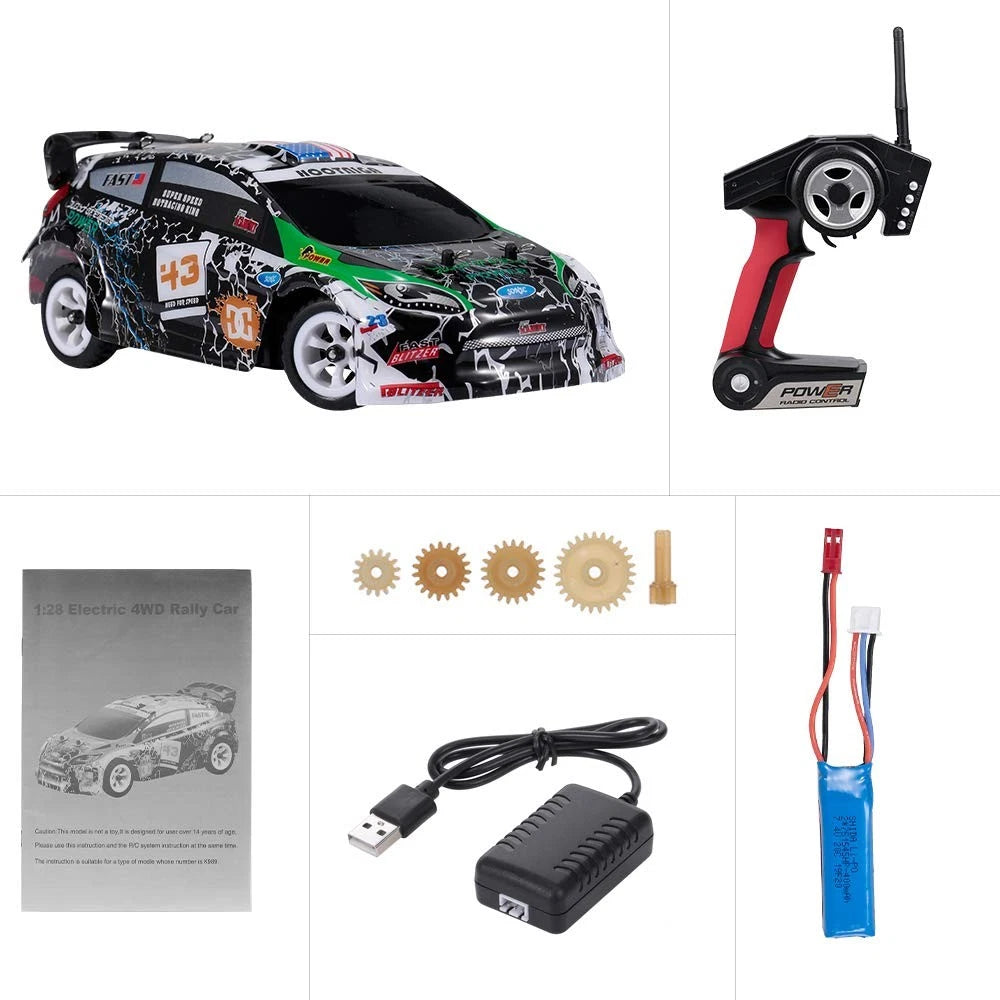 WLtoys K989 1:28 4WD RC Drift Car - 30km/h High-Speed Remote Control Vehicle