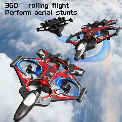 YL86 Fighter Jet RC Quadcopter Drone with FPV Screen Remote & LED Lights