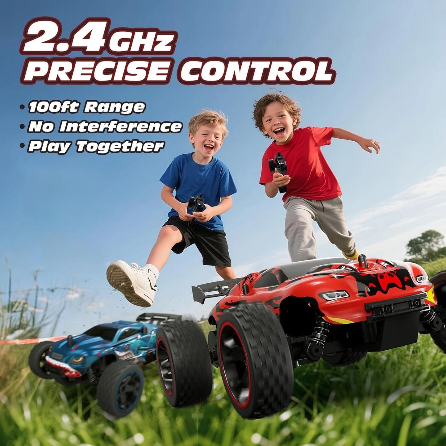 1/18 Scale 4x4 Off-Road RC Truck with LED Lights and USB-C Charging