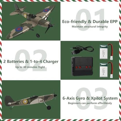 3-Channel RC Airplane with 6-Axis Gyro Stabilization - RTF Beginner Remote Control Jet